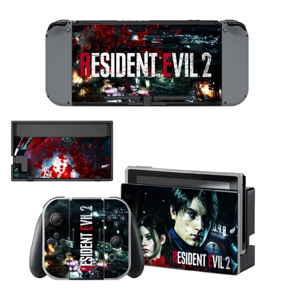 VINYL SKIN STICKER Resident Evil 2 DECAL COVER for Nintend Switch Console and Joy-Con Controlle