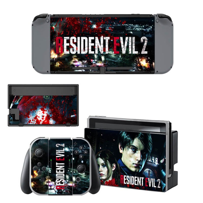 VINYL SKIN STICKER Resident Evil 2 DECAL COVER for Nintend Switch Console and Joy-Con Controlle