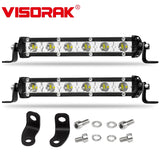 VISORAK 2pcs 7" LED Work Light Bar 18W Spot Offroad Fog LED Light Bar For 4X4 4WD Jeep Truck ATV SUV Pickup 12V 24V LED Beams