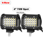 VISORAK 4" 72W Spot LED Work Light Bar 12V 24V Offroad LED Light Bar Car 4X4 4WD Truck SUV ATV Trailer Pickup Driving LED Beams