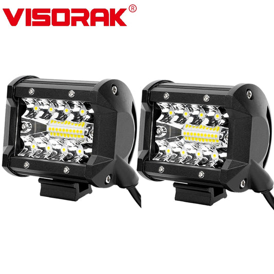 VISORAK 4 Inch 60W LED Work Light Bar Combo Offroad Motorcycle Foglights LED Light Bar For Pickup 4WD 4x4 ATV UTV SUV Jeep Truck
