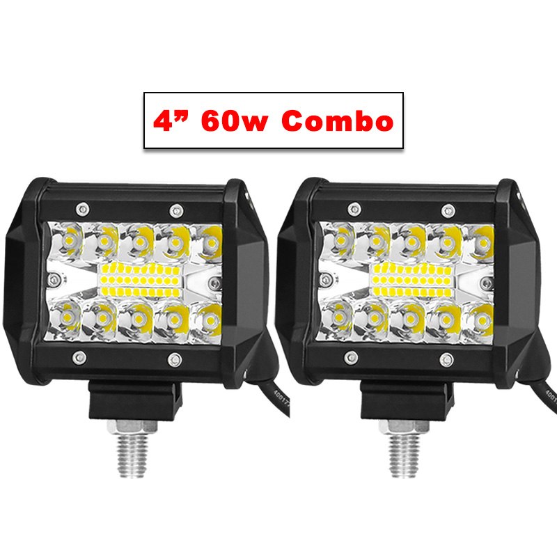 VISORAK 4 Inch 60W LED Work Light Bar Combo Offroad Motorcycle Foglights LED Light Bar For Pickup 4WD 4x4 ATV UTV SUV Jeep Truck
