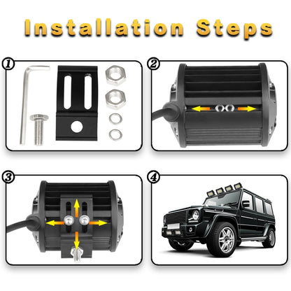 VISORAK 4 Inch 60W LED Work Light Bar Combo Offroad Motorcycle Foglights LED Light Bar For Pickup 4WD 4x4 ATV UTV SUV Jeep Truck