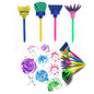 VODOOL 4Pcs/set Flower Paint Brush Rotate Spin Sponge Kids Children Graffiti Art Drawing Painting Toy School Stationery Supplies