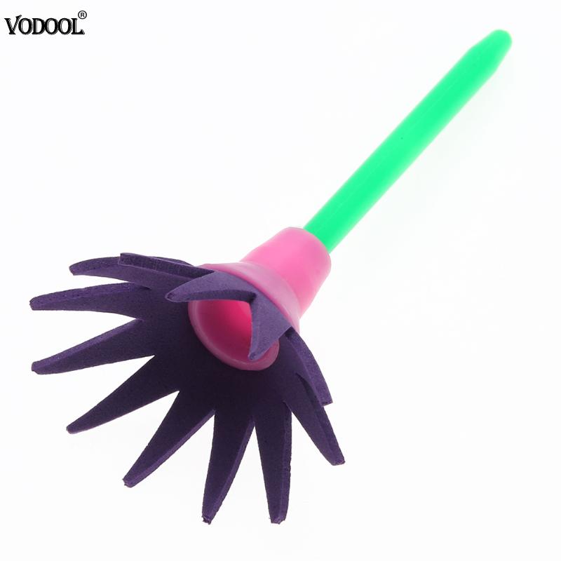 VODOOL 4Pcs/set Flower Paint Brush Rotate Spin Sponge Kids Children Graffiti Art Drawing Painting Toy School Stationery Supplies