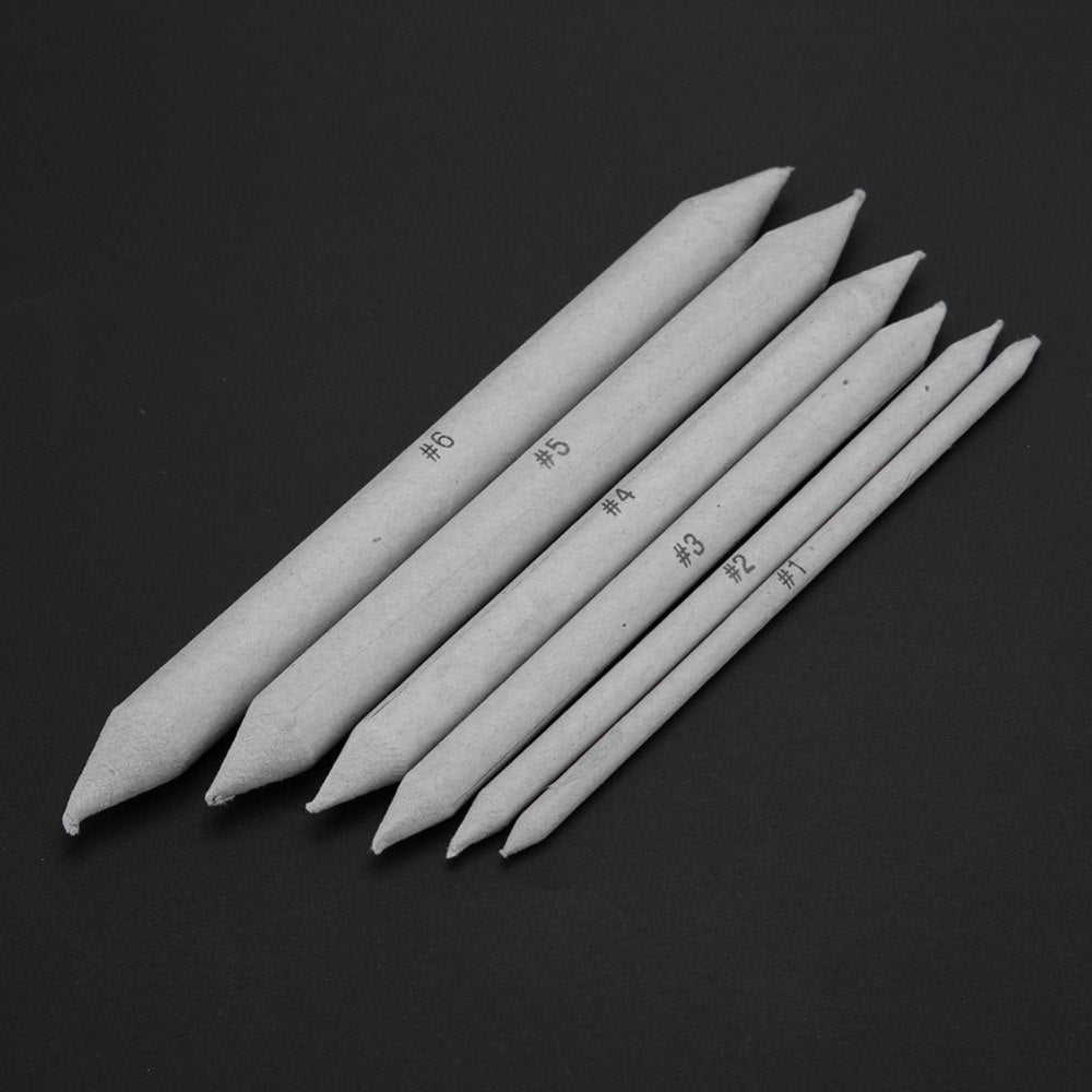 VODOOL 6 Pcs Solid Paper Pen Art Painting White Pen 6 Sizes Sketching Art Drawing Painting Tools Kit Student School Supplies