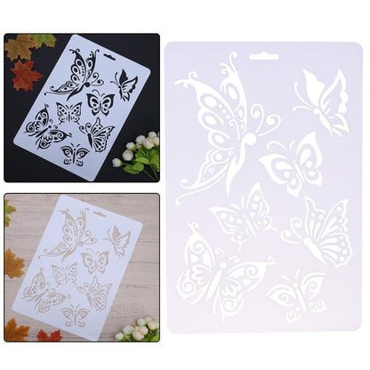 VODOOL Butterfly Hollow DIY Drawing Stencils Template Painting Art Craft Scrapbooking Cards Album Stencils Ruler School Supplies