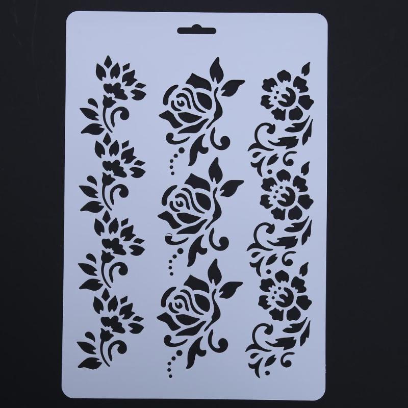 VODOOL Flower Hollow DIY Drawing Stencils Templates Painting Art Craft Scrapbooking Cards Album Stencils Ruler School Supplies