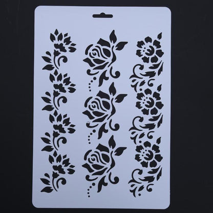 VODOOL Flower Hollow DIY Drawing Stencils Templates Painting Art Craft Scrapbooking Cards Album Stencils Ruler School Supplies