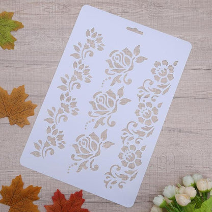 VODOOL Flower Hollow DIY Drawing Stencils Templates Painting Art Craft Scrapbooking Cards Album Stencils Ruler School Supplies