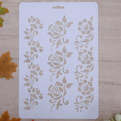 VODOOL Flower Hollow DIY Drawing Stencils Templates Painting Art Craft Scrapbooking Cards Album Stencils Ruler School Supplies