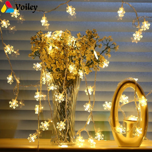 VOILEY 3M 20LED Snow Fairy String Light Wedding Party String Lamp Outdoor Garden Light Christmas Lighting Home Wall Decoration,9