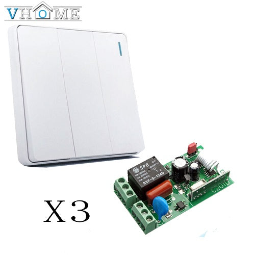 Vhome Wireless button Remote Control  RF 433 Mhz 220V Switch Learning Code Receiver Transmitter Hall Bedroom Ceiling Lights