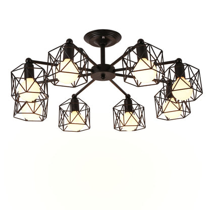 Vintage Chandeliers Multiple Rod Wrought Iron Ceiling Lamp E27 Bulb Living Room Lamparas for Home Lighting Fixtures