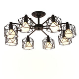 Vintage Chandeliers Multiple Rod Wrought Iron Ceiling Lamp E27 Bulb Living Room Lamparas for Home Lighting Fixtures
