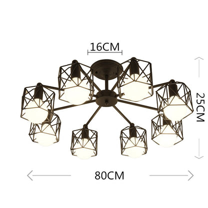 Vintage Chandeliers Multiple Rod Wrought Iron Ceiling Lamp E27 Bulb Living Room Lamparas for Home Lighting Fixtures