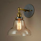 Vintage Iron American Single Head Wall Lamp Loft Study Foyer Dining Room Wall Lights Bedside Glass Wall Lamps For Bedroom