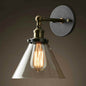 Vintage Iron American Single Head Wall Lamp Loft Study Foyer Dining Room Wall Lights Bedside Glass Wall Lamps For Bedroom