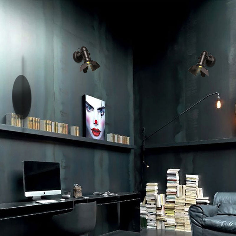 Vintage Mini Wall Lamp Base GU10/E26/E27 Industrial Light Retro Lamp Adjustable 4 Leaf for Coffee Bar Lights Lighting Fixture