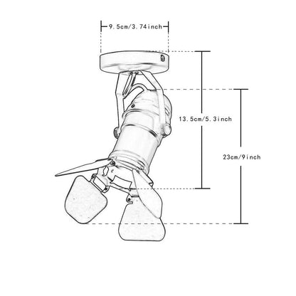 Vintage Mini Wall Lamp Base GU10/E26/E27 Industrial Light Retro Lamp Adjustable 4 Leaf for Coffee Bar Lights Lighting Fixture