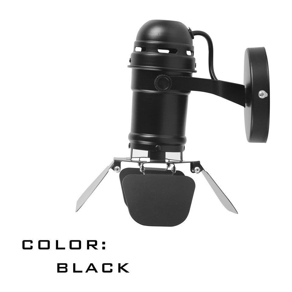 Vintage Mini Wall Lamp Base GU10/E26/E27 Industrial Light Retro Lamp Adjustable 4 Leaf for Coffee Bar Lights Lighting Fixture