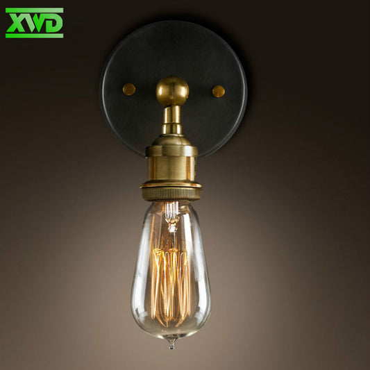 Vintage Single Iron E27 Lamp Holder Wall Lamp Industry Club/Dining Hall/Foyer/Shop American Lighting Wall Lamp Fixtures BK50