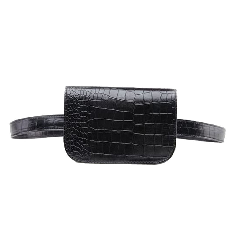 Vintage Waist Bag Women Alligator PU Leather Belt Bag Waist Pack Travel Belt Wallets Fanny Bags Ladies Fit 5.5 inches phones