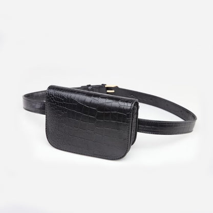 Vintage Waist Bag Women Alligator PU Leather Belt Bag Waist Pack Travel Belt Wallets Fanny Bags Ladies Fit 5.5 inches phones