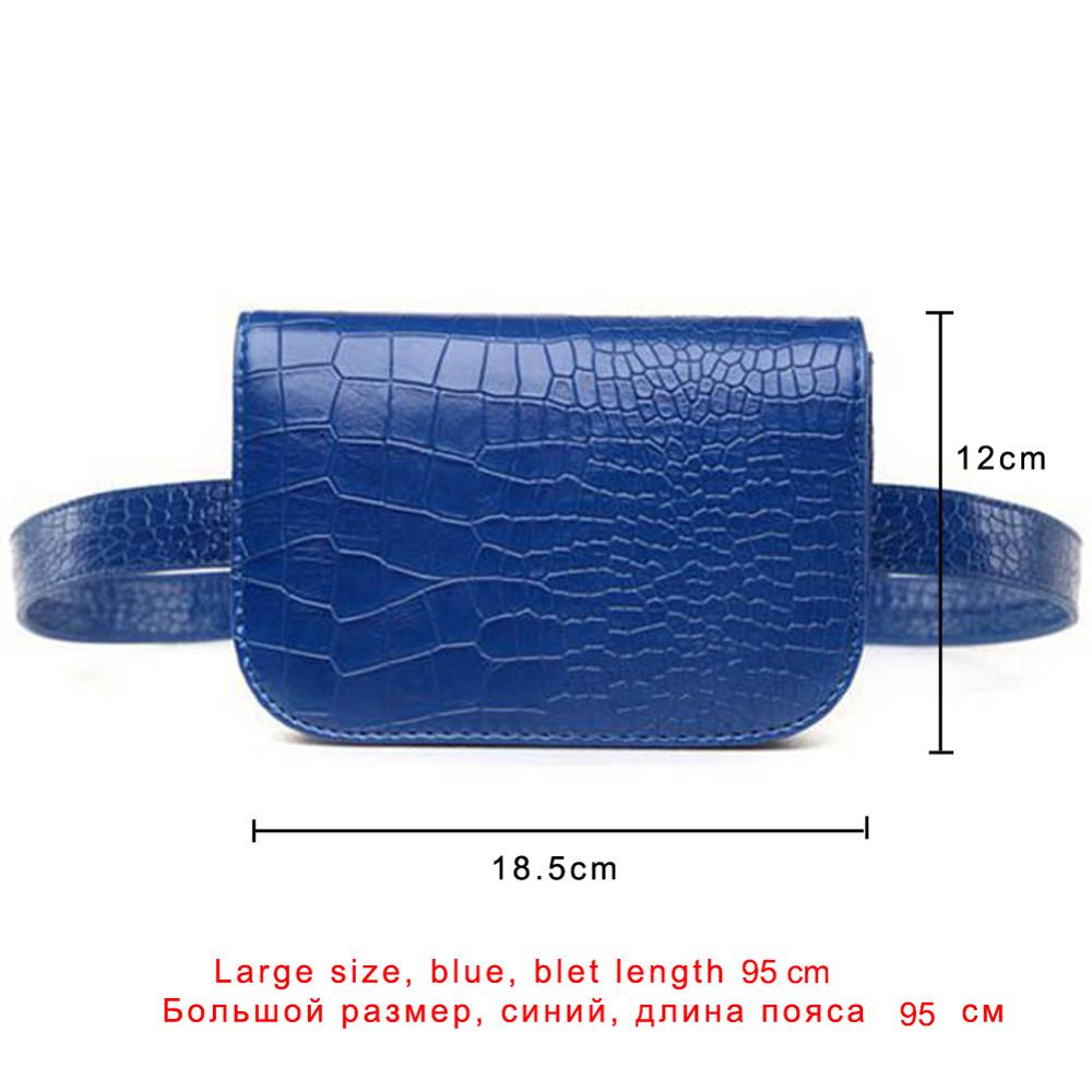 Vintage Waist Bag Women Alligator PU Leather Belt Bag Waist Pack Travel Belt Wallets Fanny Bags Ladies Fit 5.5 inches phones