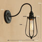Vintage led indoor wall lamps iron cage shade edison bulb retro industria home lighting fixture for Balcony aisle bedroom beside