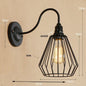 Vintage led indoor wall lamps iron cage shade edison bulb retro industria home lighting fixture for Balcony aisle bedroom beside