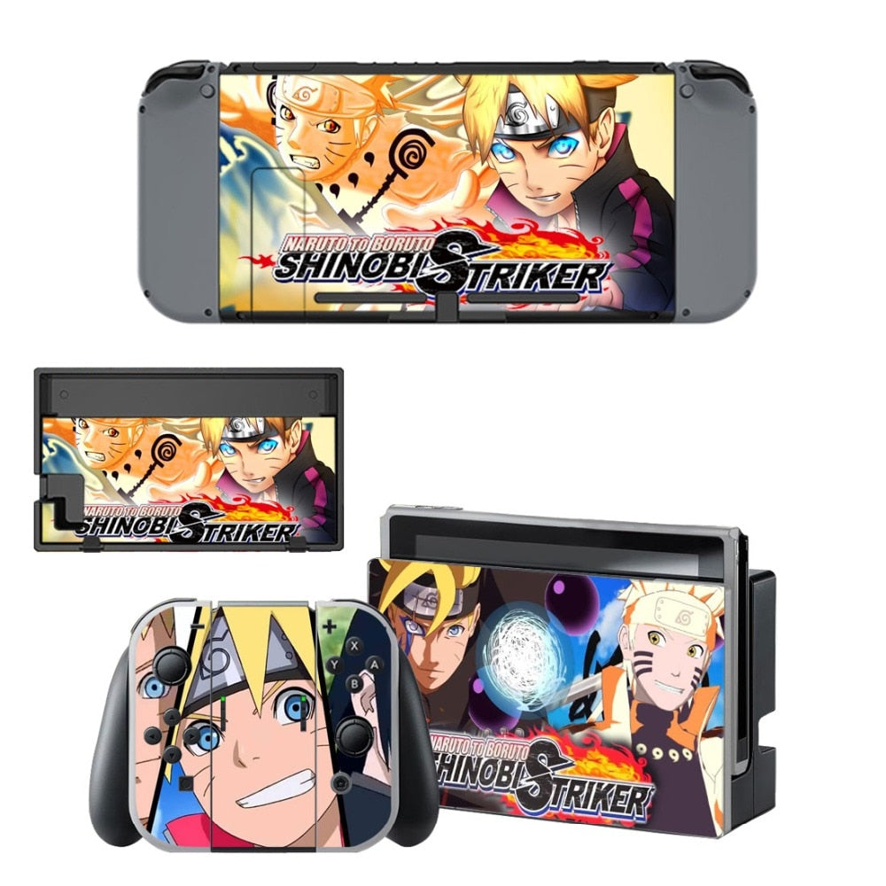 Vinyl Skin Decal Sticker Wrap for Nintendo Switch Console Joy-Con Dock Skins - Naruto to Boruto Shinobi Striker