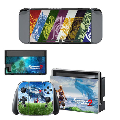 Vinyl Skin Decal Sticker Wrap for Nintendo Switch Console Joy-Con Dock Skins -Xenoblade Chronicles 2