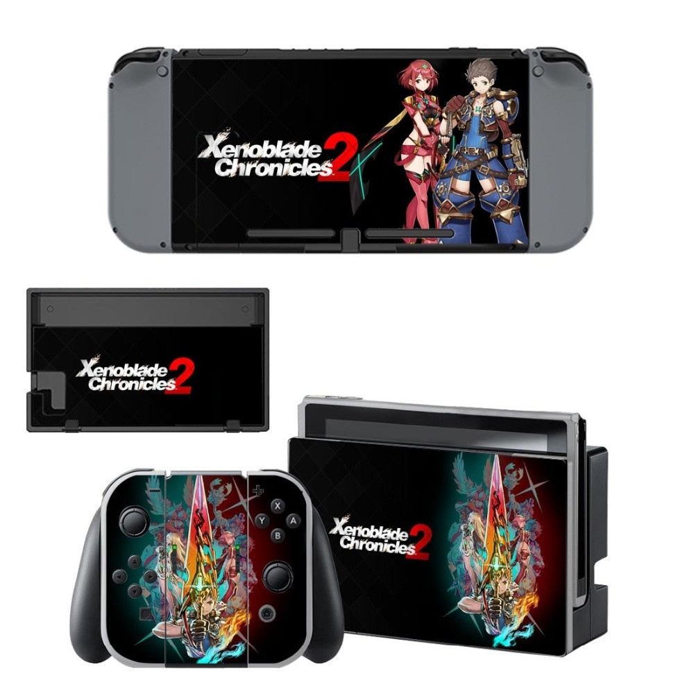 Vinyl Skin Decal Sticker Wrap for Nintendo Switch Console Joy-Con Dock Skins -Xenoblade Chronicles 2