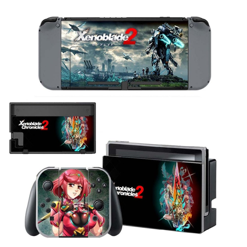 Vinyl Skin Decal Sticker Wrap for Nintendo Switch Console Joy-Con Dock Skins -Xenoblade Chronicles 2