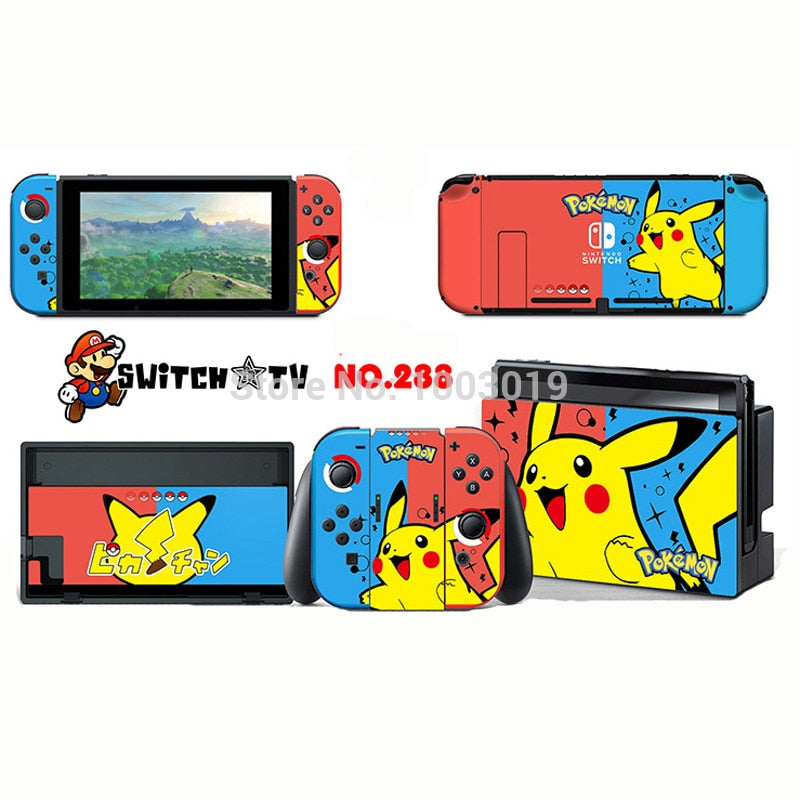 Vinyl Skins Sticker for Pokemen/Zelda Decal Cover Set for Nintend Switch Console And Joy-Con Controlle