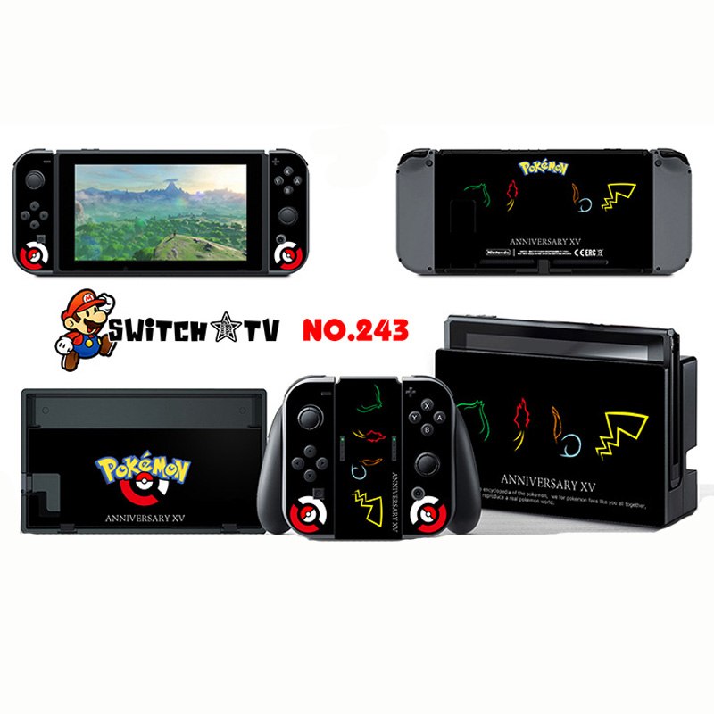 Vinyl Skins Sticker for Pokemen/Zelda Decal Cover Set for Nintend Switch Console And Joy-Con Controlle