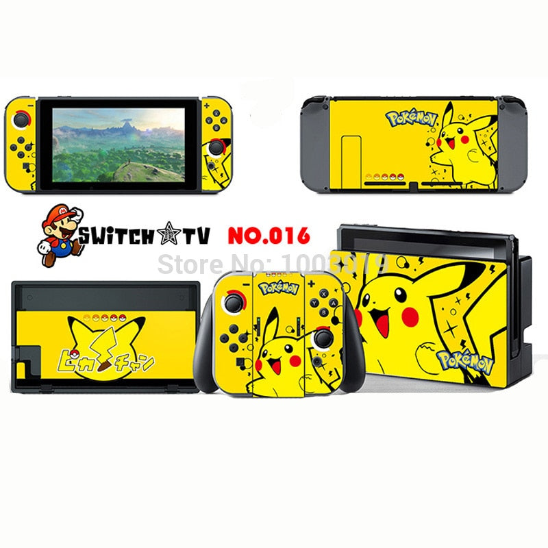Vinyl Skins Sticker for Pokemen/Zelda Decal Cover Set for Nintend Switch Console And Joy-Con Controlle