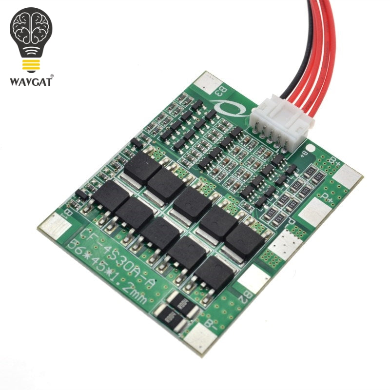 WAVGAT 4S 30A 14.8V Li-ion Lithium 18650 Battery BMS Packs PCB Protection Board Balance Integrated Circuits