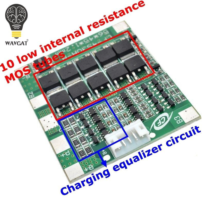 WAVGAT 4S 30A 14.8V Li-ion Lithium 18650 Battery BMS Packs PCB Protection Board Balance Integrated Circuits