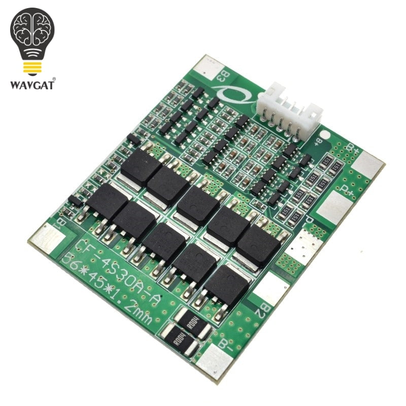 WAVGAT 4S 30A 14.8V Li-ion Lithium 18650 Battery BMS Packs PCB Protection Board Balance Integrated Circuits