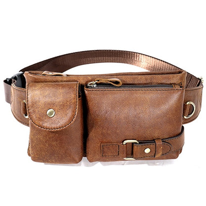 WESTAL Genuine Leather Waist Packs Fanny Pack Belt Bag Phone Pouch Bags Travel Waist Pack Male Small Waist Bag Leather Pouch