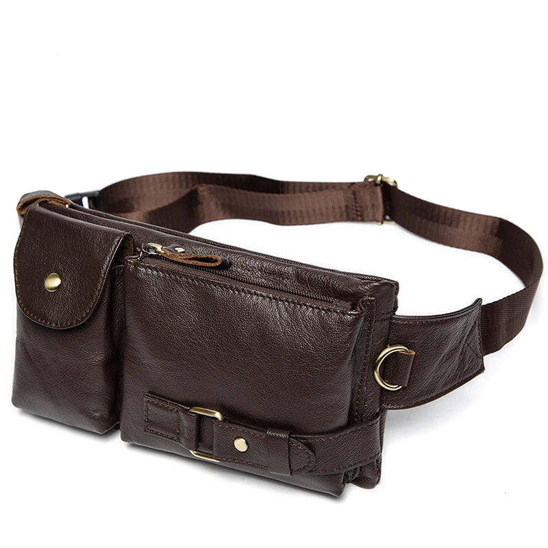 WESTAL Genuine Leather Waist Packs Fanny Pack Belt Bag Phone Pouch Bags Travel Waist Pack Male Small Waist Bag Leather Pouch