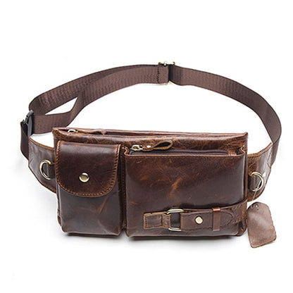 WESTAL Genuine Leather Waist Packs Fanny Pack Belt Bag Phone Pouch Bags Travel Waist Pack Male Small Waist Bag Leather Pouch