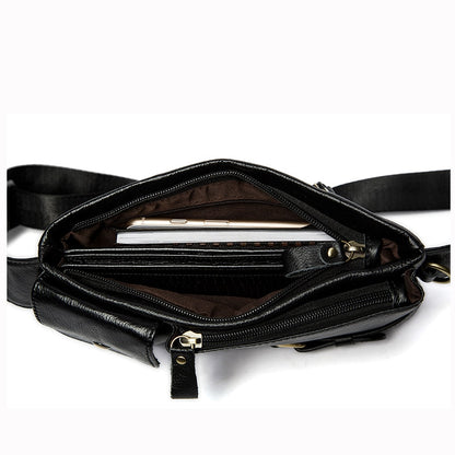 WESTAL Genuine Leather Waist Packs Fanny Pack Belt Bag Phone Pouch Bags Travel Waist Pack Male Small Waist Bag Leather Pouch