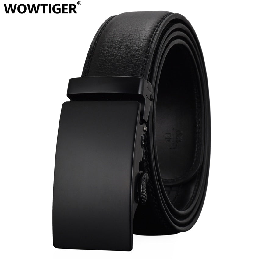 WOWTIGER Fashion Designers Men Automatic Buckle Leather luxury Belts Business Male Alloy buckle Belts for Men Ceinture Homme 1