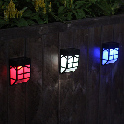 Wall Lamp Lighting LED Solar Power Panel lights 7 color changeable Light Sensor Waterproof Outdoor Fence Garden Pathway