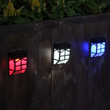 Wall Lamp Lighting LED Solar Power Panel lights 7 color changeable Light Sensor Waterproof Outdoor Fence Garden Pathway