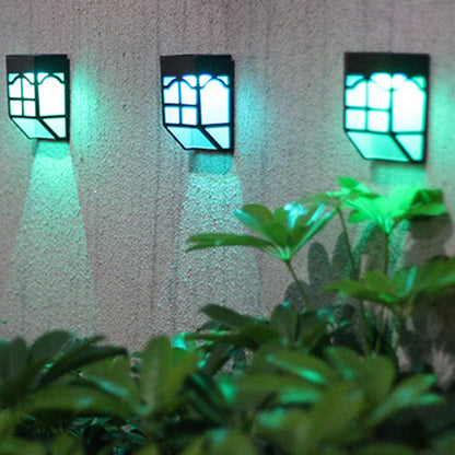 Wall Lamp Lighting LED Solar Power Panel lights 7 color changeable Light Sensor Waterproof Outdoor Fence Garden Pathway