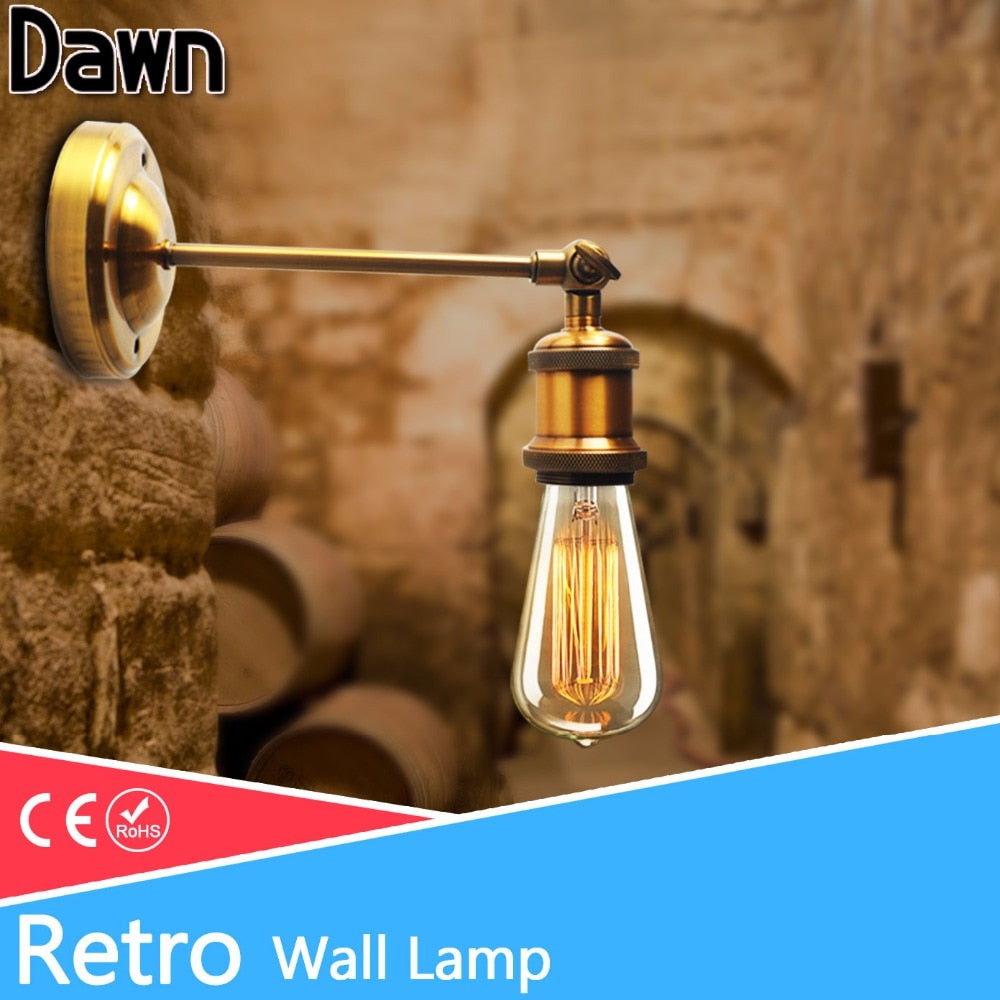 Wall Lamp Loft Wall Light E27 LED Edison Bulb ST64 110v 220v Vintage Loft Adjustable Industrial Metal Wall Light Sconce Lamp